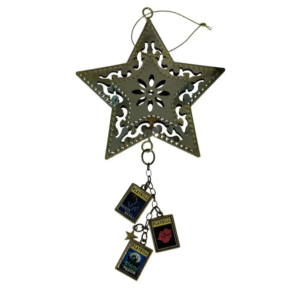 Broadway Playbill Beauty Beast Bye Bye Birdie Shrek Gold Star Christmas Ornament